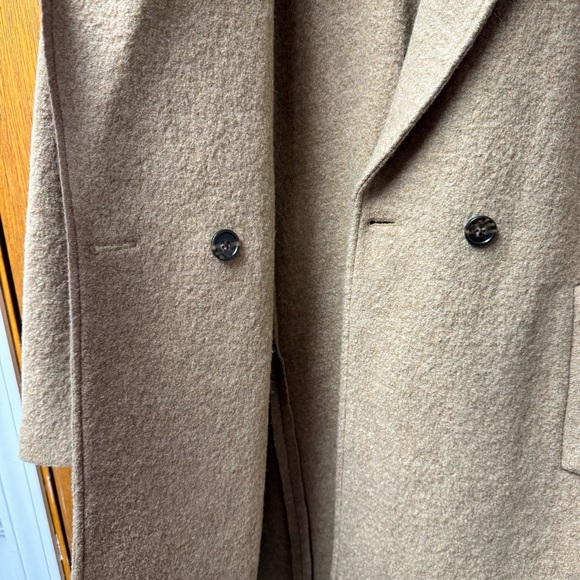J. Crew Daphne Italian Boiled Wool Topcoat Coat Buttons Tan Brown 6 - Picture 8 of 14